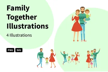 Famille ensemble Pack d'Illustrations