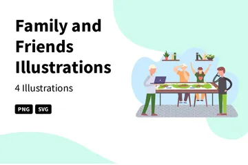 Famille et amis Pack d'Illustrations