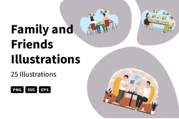 Famille et amis Pack d'Illustrations