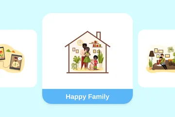 Famille heureuse Pack d'Illustrations