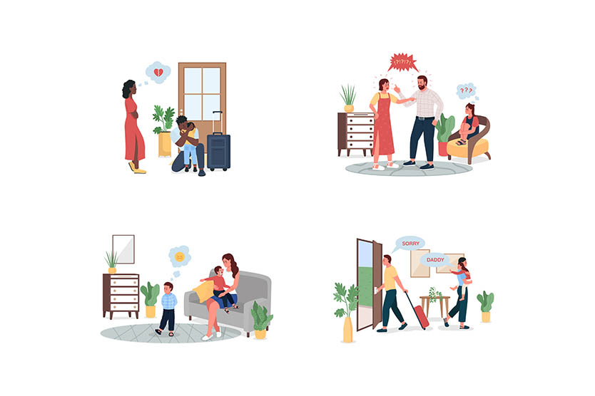 Family Conflict Illustration Pack - 4 People Illustrations | SVG, PNG ...