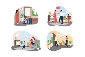 Family Conflict Illustration Pack