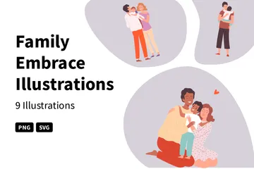 Family Embrace Illustration Pack