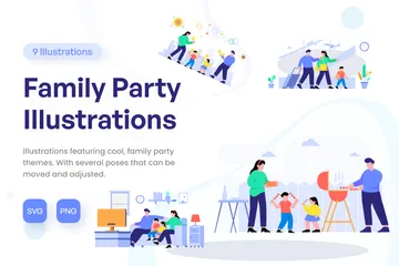 Family Party Illustration Pack