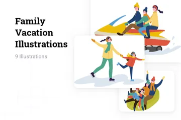 Family Vacation Illustration Pack