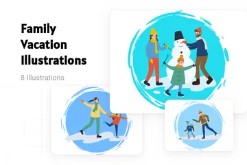 Family Vacation Illustration Pack