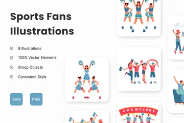 Fans de los deportes Paquete de Ilustraciones