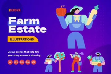 Farm Estate Illustration Pack