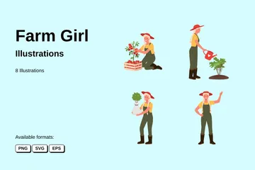 Farm Girl Illustration Pack