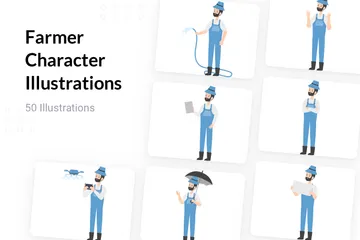 Farmer Character Illustration Pack