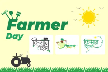 Farmer Day And Kisan Diwas Illustration Pack