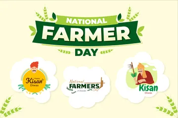 Farmer Day Or Kisan Diwas Illustration Pack