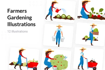 Farmers Gardening Illustration Pack