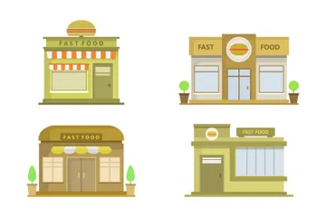 Fast Food Buildings Illustration Pack