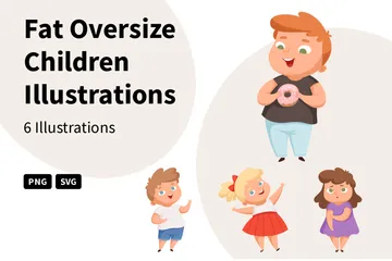 Fat Oversize Children Illustration Pack