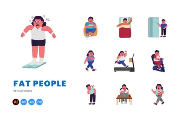 Fat People Illustration Pack