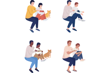 Father And Child Relationship Illustration Pack