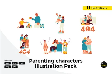 Fatherhood Motherhood Illustration Pack