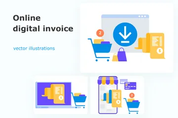 Fatura digital Pacote de Ilustrações