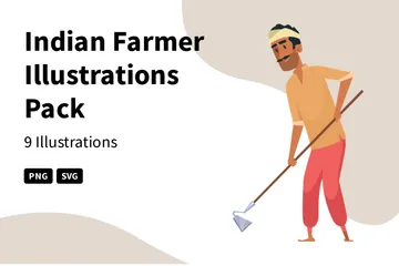 Fazendeiro Indiano Pacote de Ilustrações