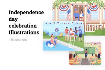 Feier zum Unabhängigkeitstag Illustrationspack