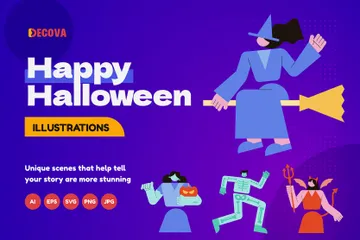 Feliz Halloween Paquete de Ilustraciones