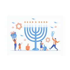 Feliz Hanukkah Pacote de Ilustrações