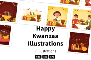 Feliz Kwanzaa Pacote de Ilustrações