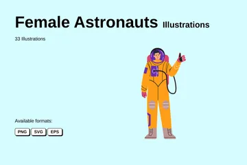 Female Astronauts Illustration Pack