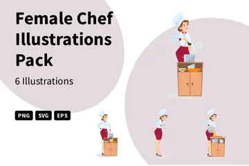 Female Chef Illustration Pack