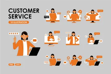 Female Customer Service Illustration Pack