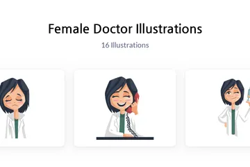 Female Doctor Illustration Pack