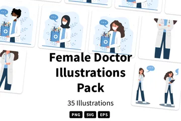 Female Doctor Illustration Pack