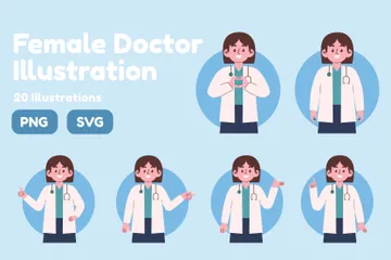 Female Doctor Illustration Pack