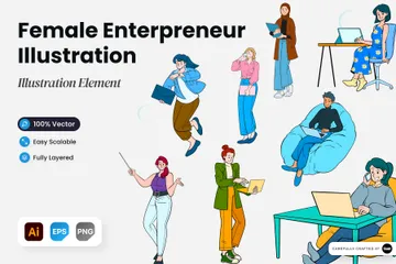Female Entrepreneur Illustration Pack