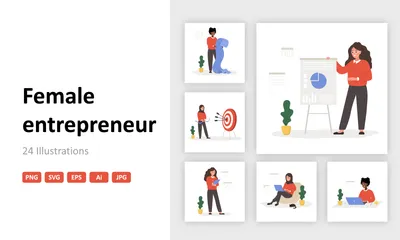Female Entrepreneur Illustration Pack