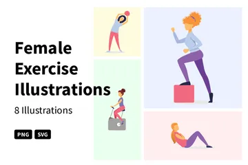 Female Exercise Illustration Pack