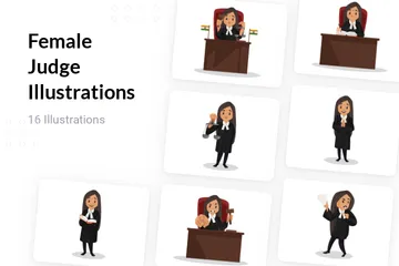 Female Judge Illustration Pack