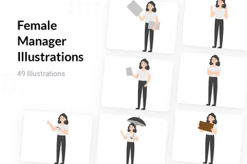 Female Manager Illustration Pack
