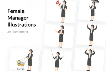 Female Manager Illustration Pack