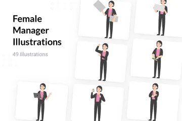 Female Manager Illustration Pack