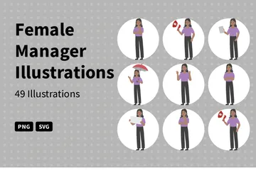 Female Manager Illustration Pack