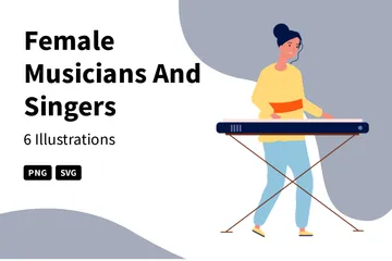 Female Musicians And Singers Illustration Pack
