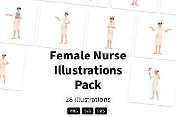 Female Nurse Illustration Pack