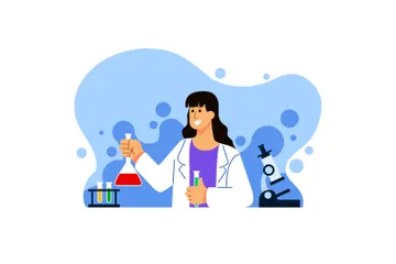 Female Scientist Illustration Pack