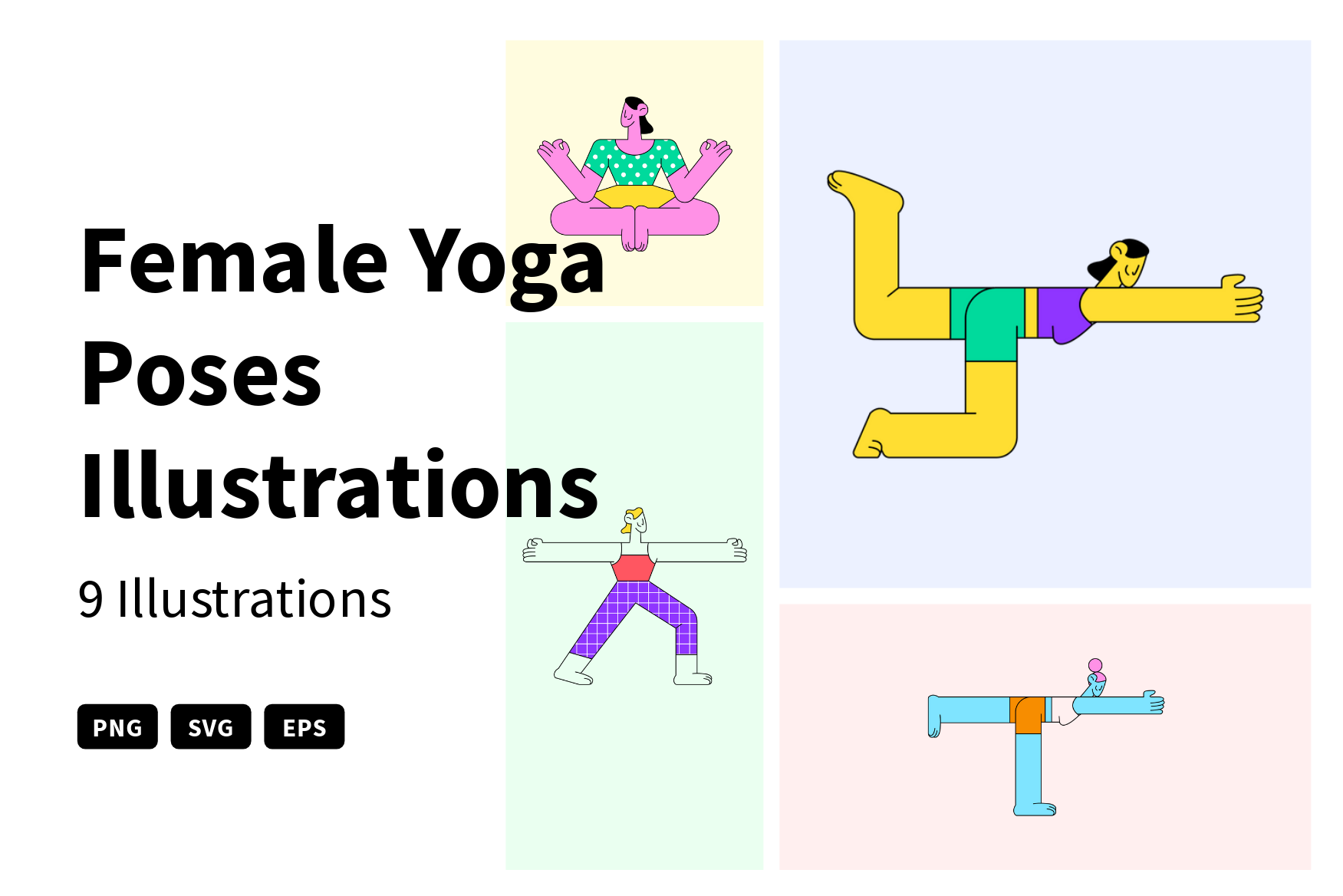 12 Yoga Poses Icon Illustrations - Creative VIP