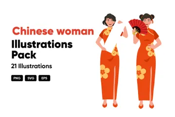 Femme chinoise Pack d'Illustrations