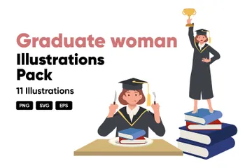 Femme diplômée Pack d'Illustrations