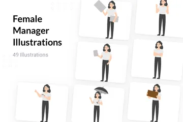 Femme gestionnaire Pack d'Illustrations