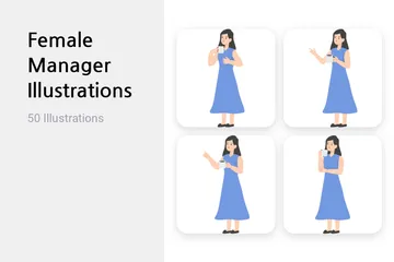 Femme gestionnaire Pack d'Illustrations